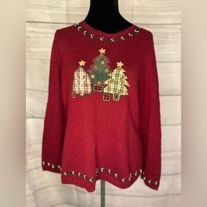 Christopher & Banks Christmas Tree Sweater Medium